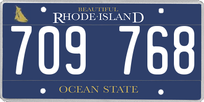 RI license plate 709768