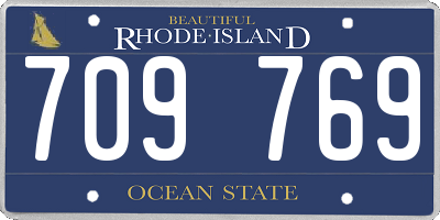 RI license plate 709769
