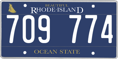 RI license plate 709774