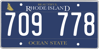 RI license plate 709778