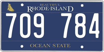 RI license plate 709784