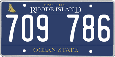 RI license plate 709786