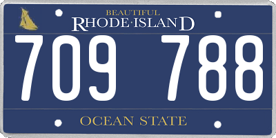 RI license plate 709788