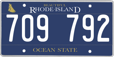 RI license plate 709792