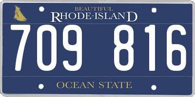 RI license plate 709816