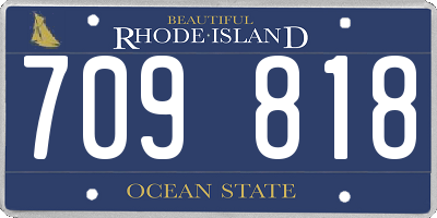 RI license plate 709818
