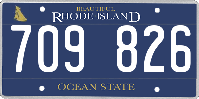 RI license plate 709826