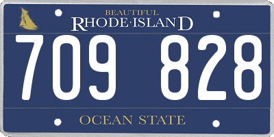 RI license plate 709828