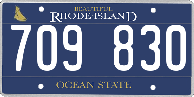 RI license plate 709830