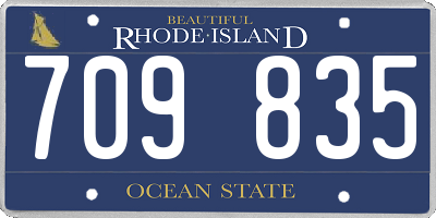 RI license plate 709835