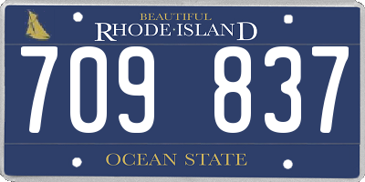 RI license plate 709837