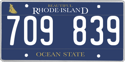 RI license plate 709839