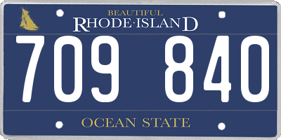 RI license plate 709840