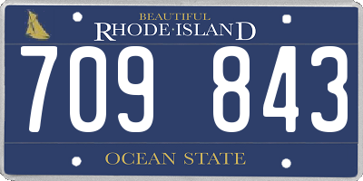 RI license plate 709843