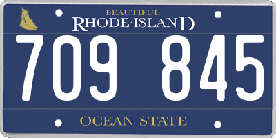 RI license plate 709845