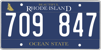 RI license plate 709847