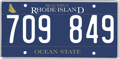 RI license plate 709849