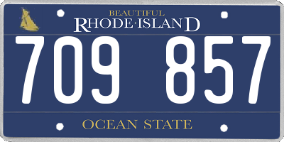 RI license plate 709857