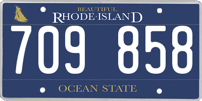 RI license plate 709858