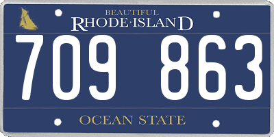 RI license plate 709863