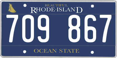 RI license plate 709867