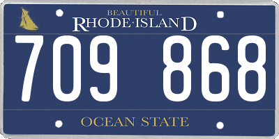 RI license plate 709868