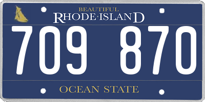 RI license plate 709870