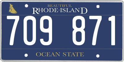 RI license plate 709871