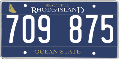 RI license plate 709875