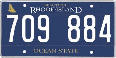 RI license plate 709884