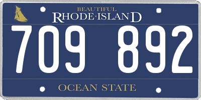 RI license plate 709892