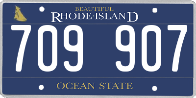 RI license plate 709907