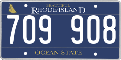 RI license plate 709908