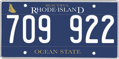 RI license plate 709922