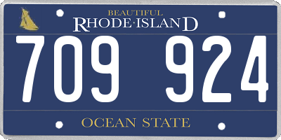 RI license plate 709924
