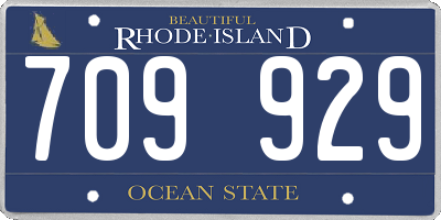 RI license plate 709929