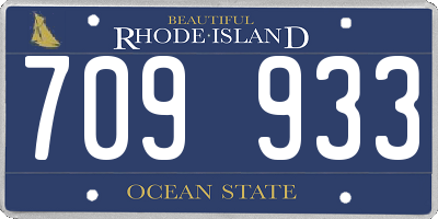RI license plate 709933