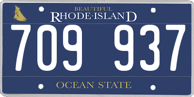 RI license plate 709937