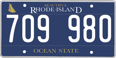 RI license plate 709980