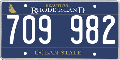 RI license plate 709982