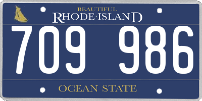 RI license plate 709986