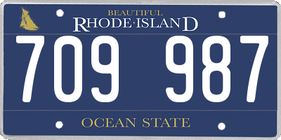 RI license plate 709987