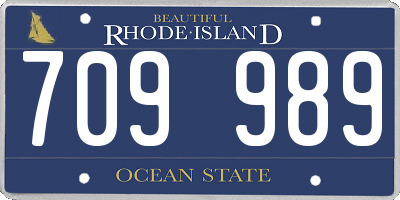 RI license plate 709989