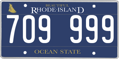 RI license plate 709999