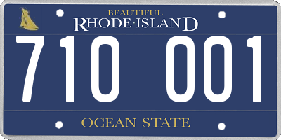 RI license plate 710001