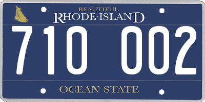 RI license plate 710002