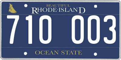 RI license plate 710003