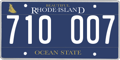 RI license plate 710007