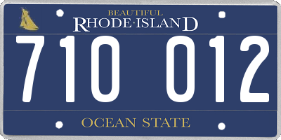 RI license plate 710012