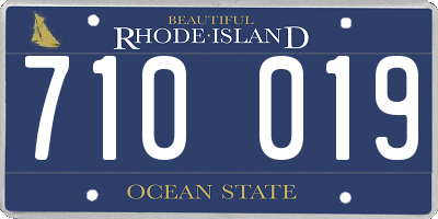 RI license plate 710019